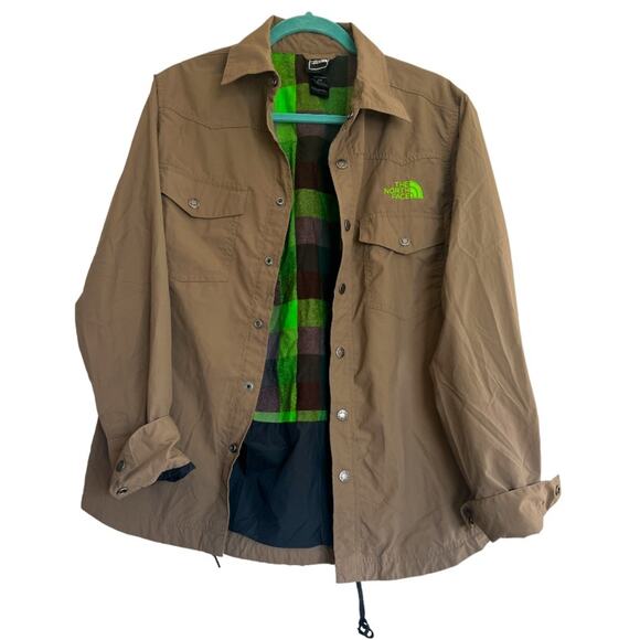 The North Face Other - The North Face Brown Green Lightweight Button Up Jacket Shacket